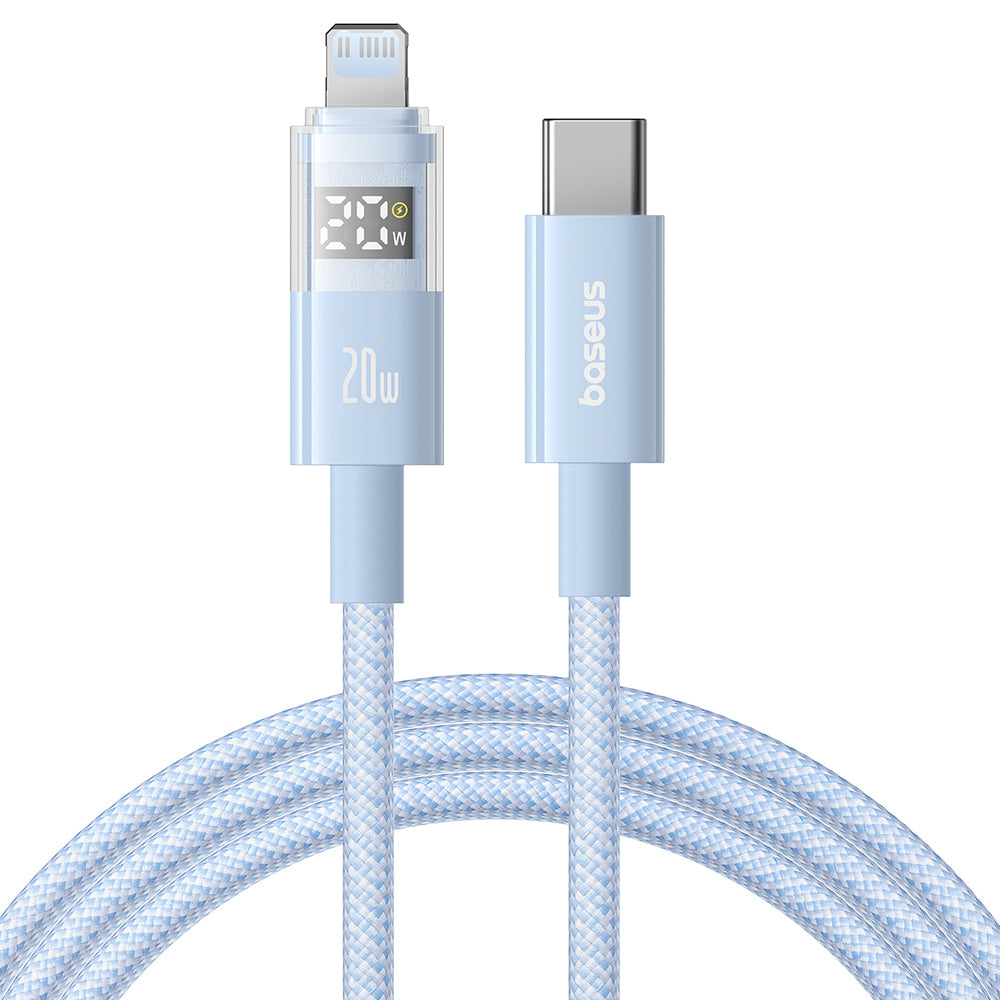 Data- en Oplaadkabel USB-C - Lightning Baseus Display 2, 20W, 2m, Blauw P10382703311-01