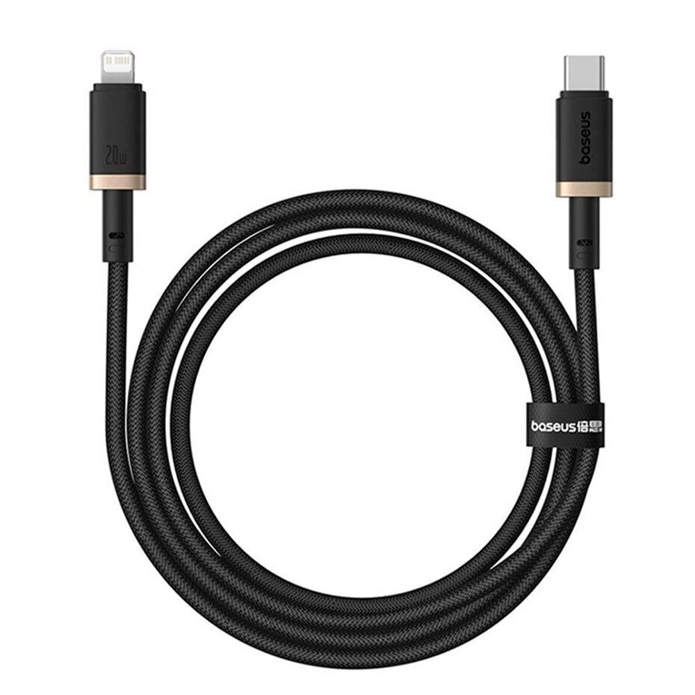 Data- en Oplaadkabel USB-C - Lightning Baseus Dura Series, 20W, 1m, Goud Zwart P10377800U01-03
