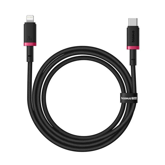 USB-C to Lightning Data and Charging Cable - Baseus Dura Series, 20W, 2m, Red Black E0420802