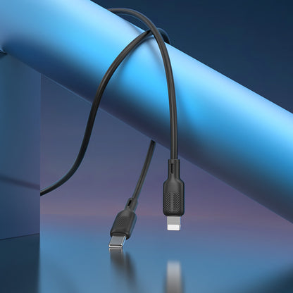 USB-C - Lightning Data- en Oplaadkabel Borofone BX113 Lenny, 27W, 2m, Zwart