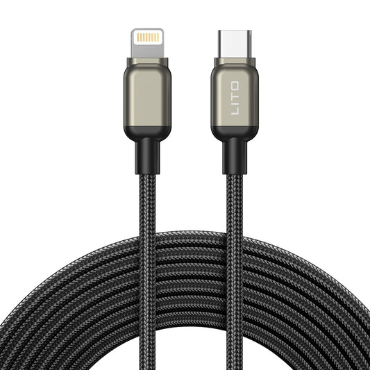 USB-C to Lightning Data and Charging Cable Lito LD17, 20W, 1m, Black