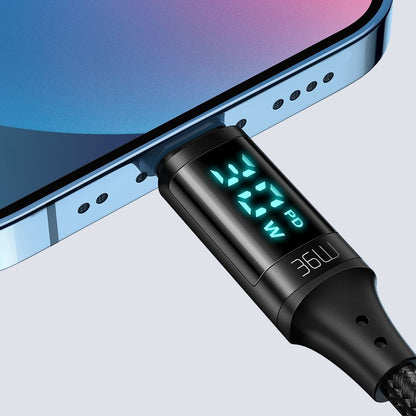 USB-C - Lightning McDodo CA-1030 Display Data- en Oplaadkabel, 36W, 1.2m, Zwart