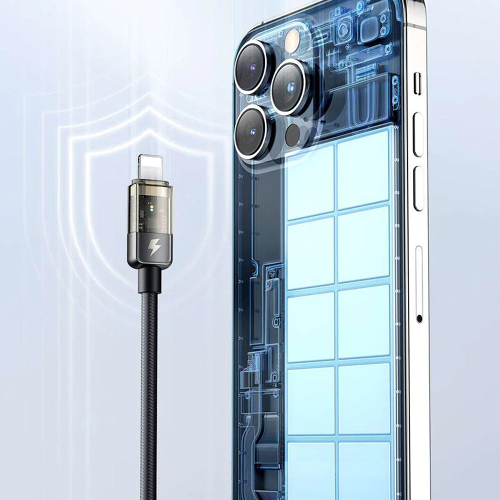 USB-C - Lightning McDodo CA-3160 Auto Power Off Data en Oplaadkabel, 36W, 1.2m, Zwart