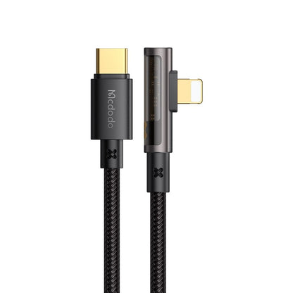 Data- en Oplaadkabel USB-C - Lightning McDodo CA-3390 Angled, 36W, 1.2m, Zwart