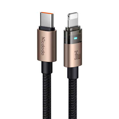 USB-C - Lightning McDodo CA-6941 Data- en Oplaadkabel, 36W, 1.2m, Goud
