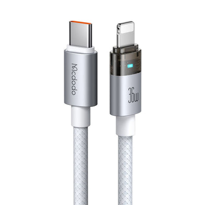 Data- en Oplaadkabel USB-C - Lightning McDodo CA-6942, 36W, 1.2m, Wit