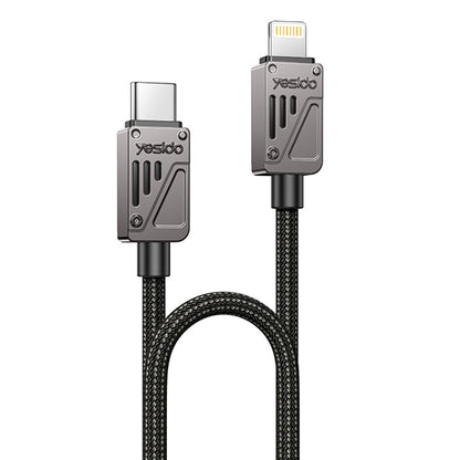 USB-C - Lightning Data- en Oplaadkabel Yesido CA195, 27W, 1.2m, Zwart