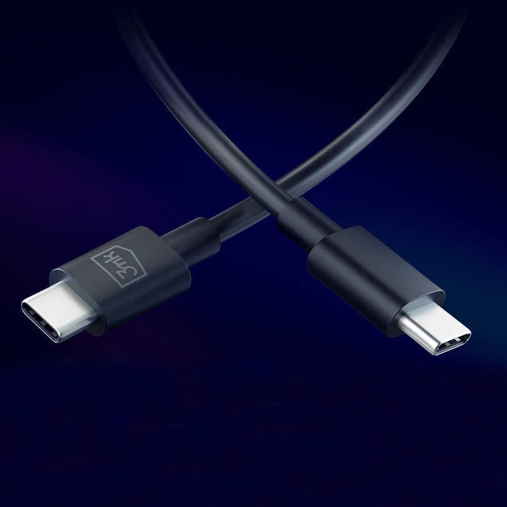 USB-C Data- en Oplaadkabel - USB-C 3MK Hyper, 100W, 1.2m, Zwart