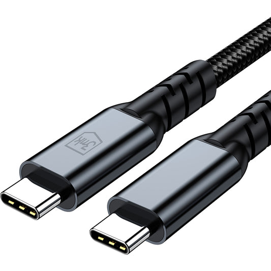 USB-C Data- en Oplaadkabel - USB-C 3MK Hyper Thunderbolt 4, 240W, 1m, Zwart
