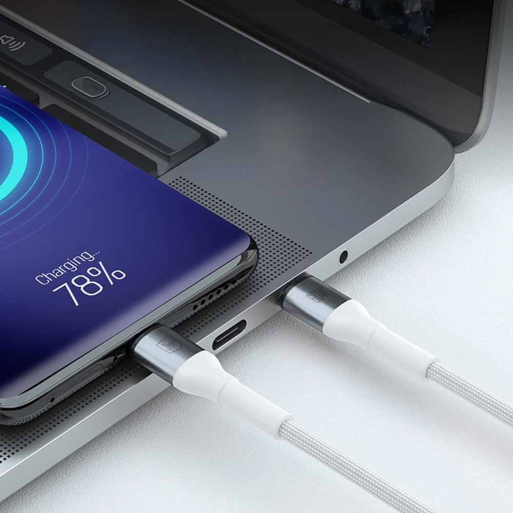 USB-C Data- en Oplaadkabel - USB-C 3MK Hyper N, 60W, 1m, Wit