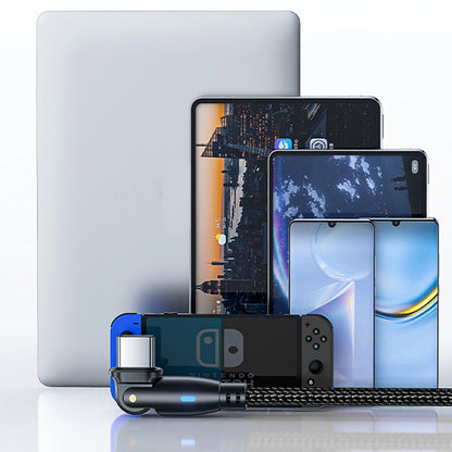 USB-C Data- en Oplaadkabel - USB-C 3MK Hyper N Angled, 60W, 2m, Zwart