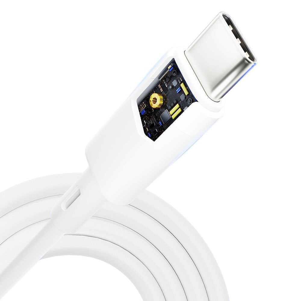 USB-C Data- en Oplaadkabel - USB-C 3MK Hyper Silicone, 60W, 1m, Wit