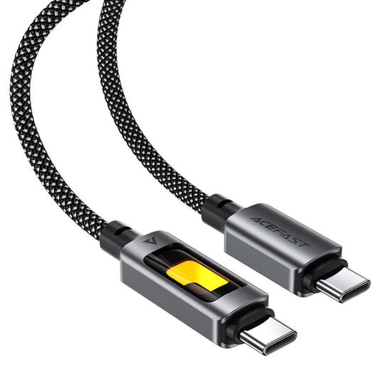 Data- en Oplaadkabel USB-C - USB-C Acefast C21-03, 60W, 1.2m, Zwart