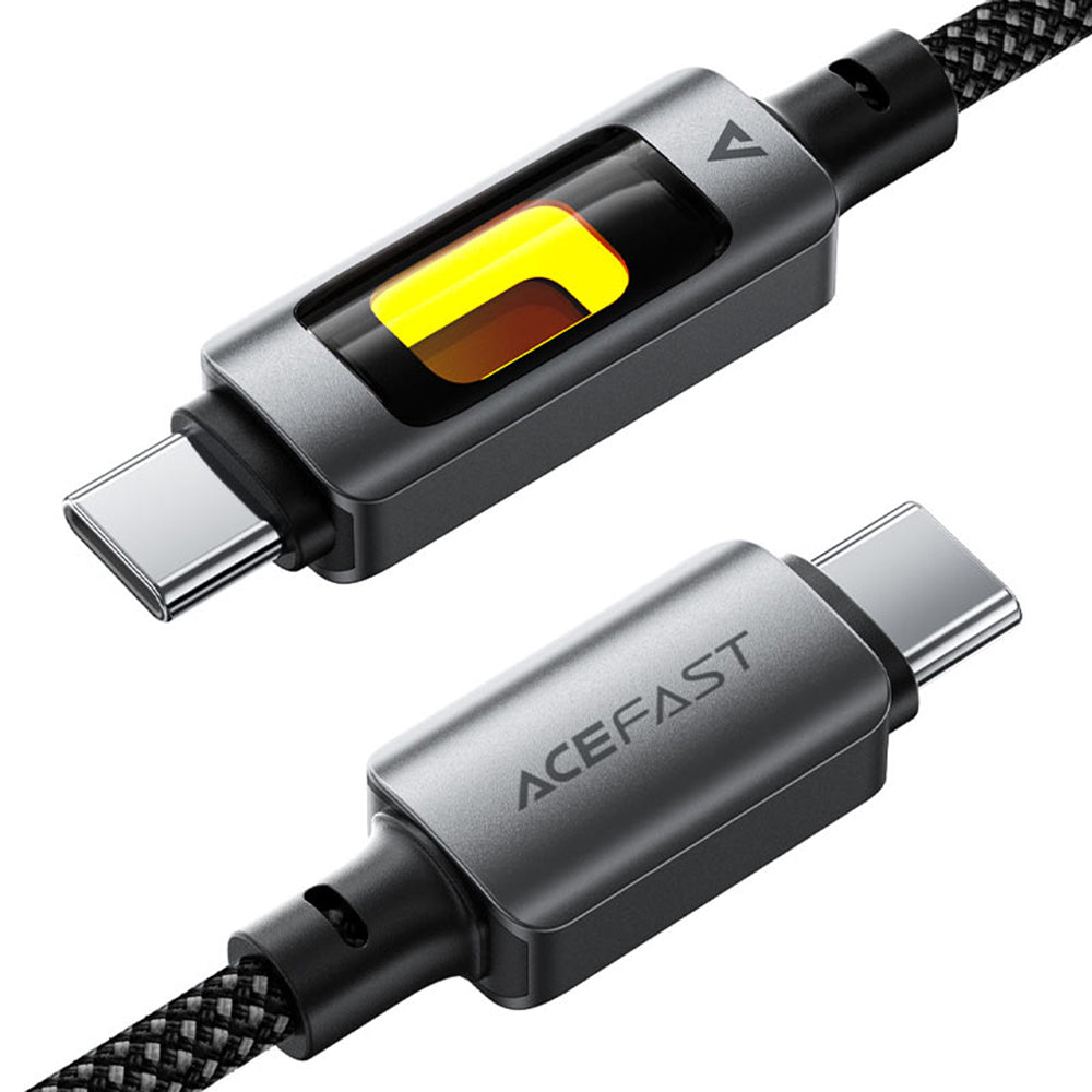 Data- en Oplaadkabel USB-C - USB-C Acefast C21-03, 60W, 1.2m, Zwart