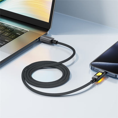 Data- en Oplaadkabel USB-C - USB-C Acefast C21-03, 60W, 1.2m, Zwart