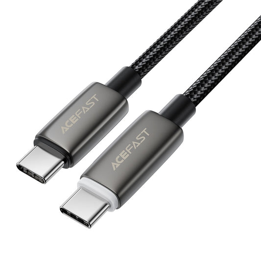 USB-C Data- en Oplaadkabel - USB-C Acefast C23-03, 60W, 1.2m, Zwart