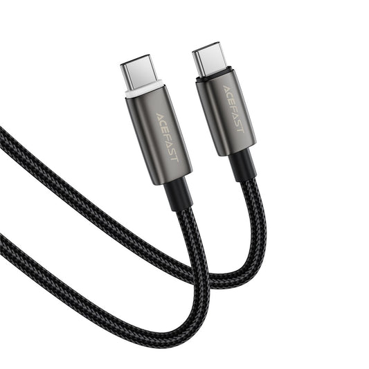 USB-C Data- en Oplaadkabel - USB-C Acefast C23-03, 60W, 1.2m, Zwart