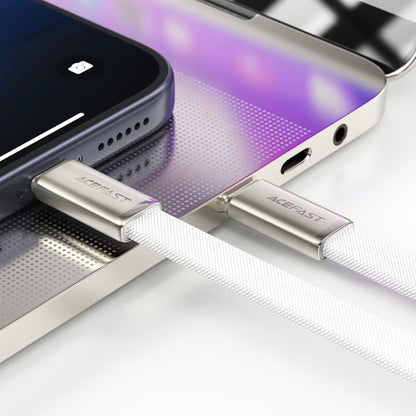 Data- en Oplaadkabel USB-C - USB-C Acefast C24-03, 60W, 1.2m, Wit