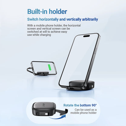 USB-C - USB-C Acefast Travel J3 Data- en Oplaadkabel, 60W, 0.95m, Zwart