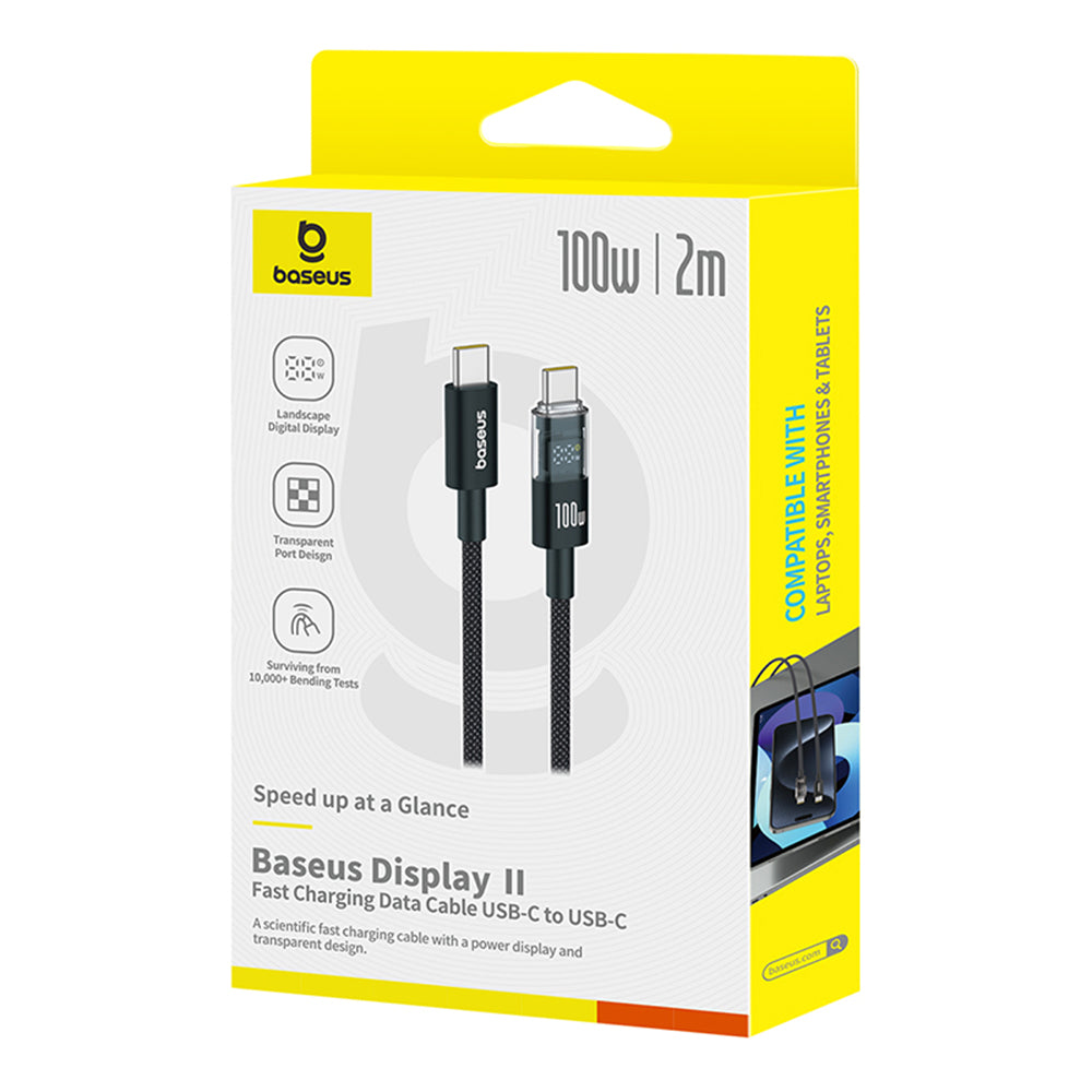 Data- en Oplaadkabel USB-C - USB-C Baseus Display 2, 100W, 2m, Zwart P10377706123-00