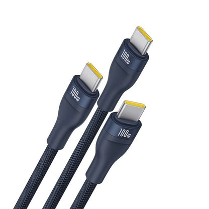 USB-C Oplaadkabel - 3 x USB-C Baseus Flash Series III 3in1, 100W, 1.5m, Blauw P10377503321-00