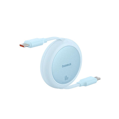 USB-C Data- en Oplaadkabel - USB-C Baseus Free2Pull Mini Intrekbaar, 60W, 1m, Blauw P10364500311-01