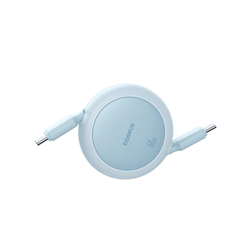 USB-C Data- en Oplaadkabel - USB-C Baseus Free2Pull Mini Intrekbaar, 60W, 1m, Blauw P10364500311-01