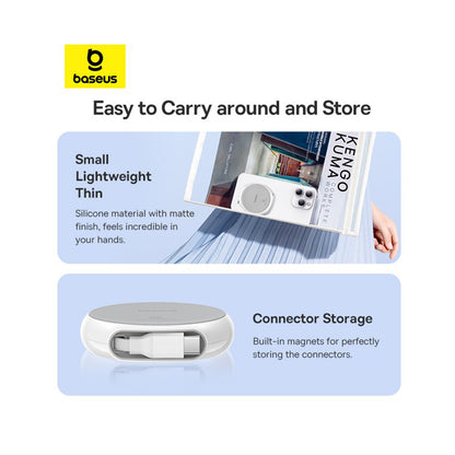 USB-C Data- en Oplaadkabel - USB-C Baseus Pathfinder Intrekbaar, 100W, 1m, Wit P10368400211-00