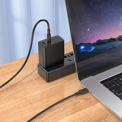USB-C Data- en Oplaadkabel - USB-C Borofone BX111 Feliz, 60W, 1m, Zwart