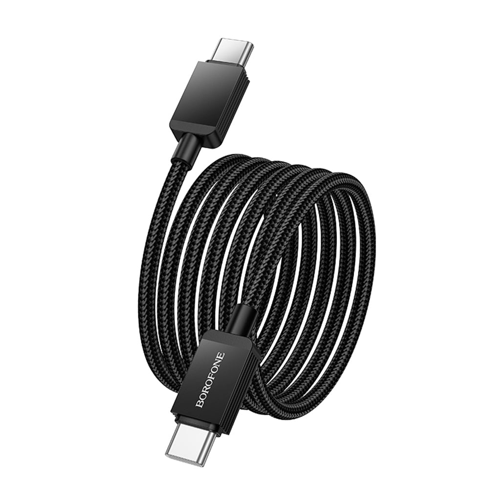 USB-C Data- en Oplaadkabel - USB-C Borofone BX120 Placer, 60W, 1m, Zwart