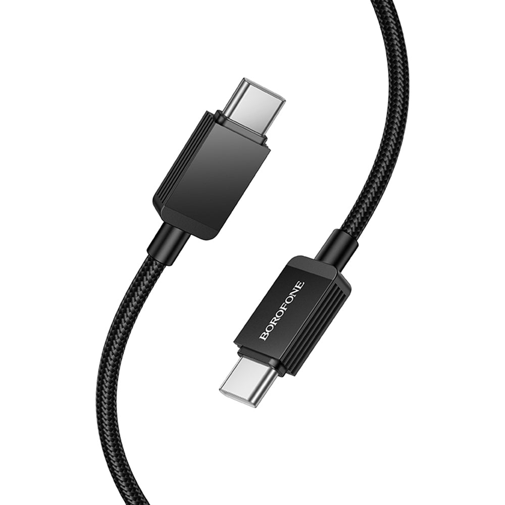 USB-C Data- en Oplaadkabel - USB-C Borofone BX120 Placer, 60W, 1m, Zwart