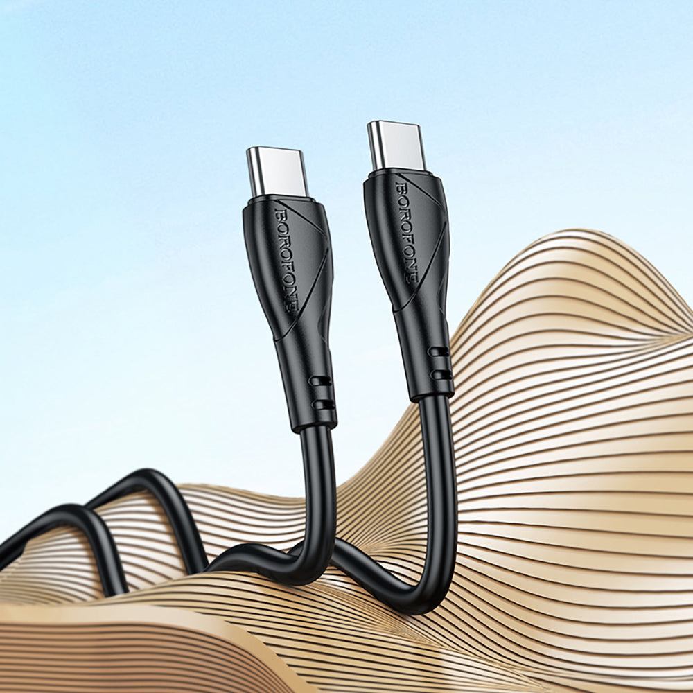USB-C Data- en Oplaadkabel - USB-C Borofone BX121 Energy, 60W, 1m, Zwart