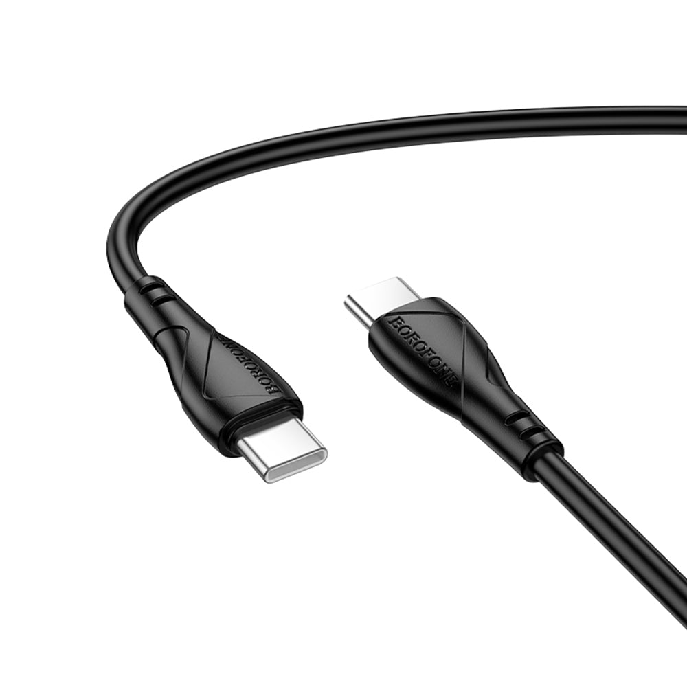 USB-C Data- en Oplaadkabel - USB-C Borofone BX121 Energy, 60W, 1m, Zwart