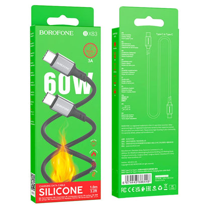 USB-C Data- en Oplaadkabel - USB-C Borofone BX83, 60W, 1m, Zwart
