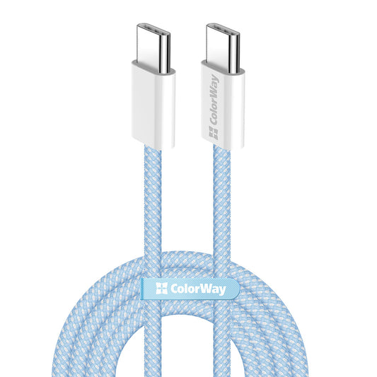 USB-C Data and Charging Cable - USB-C ColorWay CW-CBPDCC061, 60W, 1m, Blue