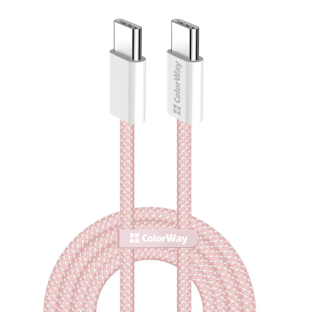 USB-C Data- en Oplaadkabel - USB-C ColorWay CW-CBPDCC061, 60W, 1m, Roze