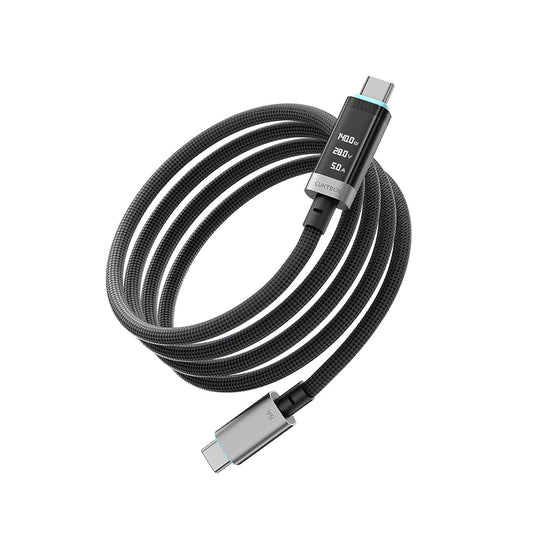 USB-C Data- en Oplaadkabel - USB-C Cuktech CTC620P Display, 240W, 2m, Zwart CCTC620POSBK