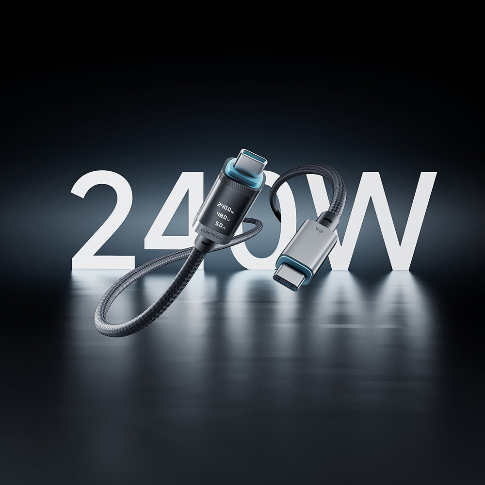 USB-C Data- en Oplaadkabel - USB-C Cuktech CTC620P Display, 240W, 2m, Zwart CCTC620POSBK