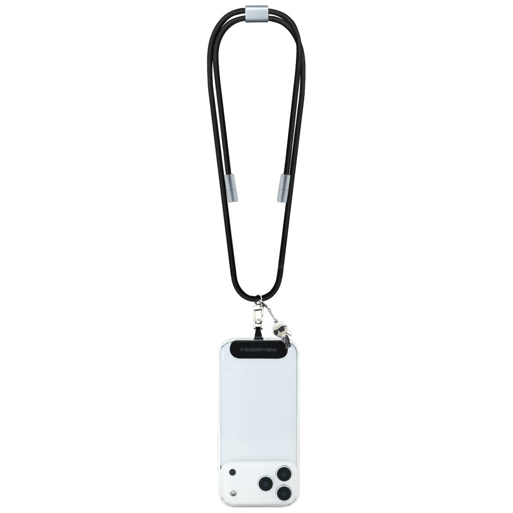 Data- en Oplaadkabel USB-C - USB-C Karl Lagerfeld Ikonik Charm, 100W, 1.5m, Zwart