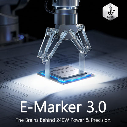 Data- en Oplaadkabel USB-C - USB-C Lisen, 240W, 2m, Set van 2 stuks, Marineblauw YL0123070023