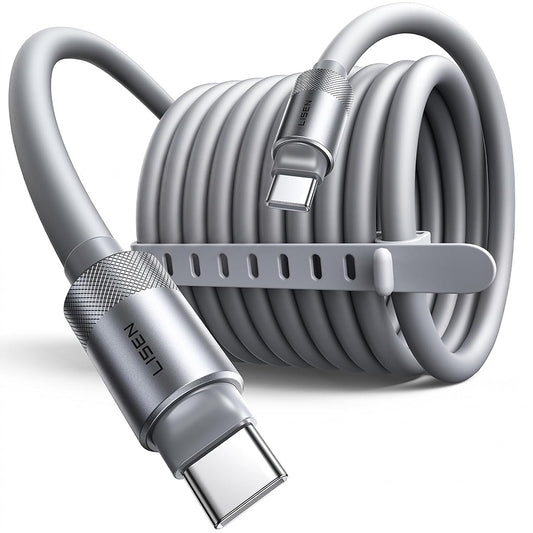 USB-C Data- en Oplaadkabel - USB-C Lisen L115, 100W, 3m, Grijs YL0126010031