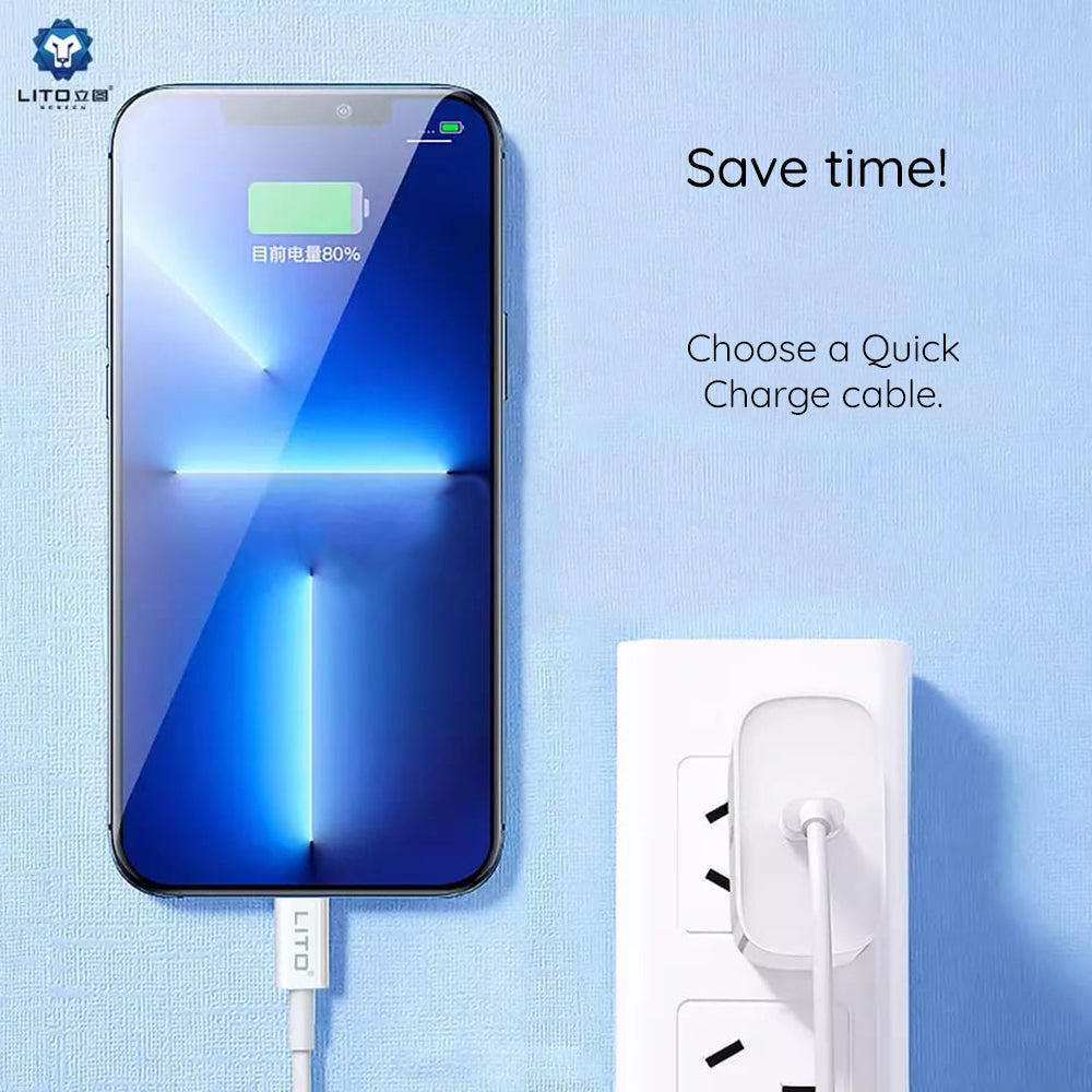 Data- en Oplaadkabel USB-C - USB-C Lito, 18W, 2m, Wit