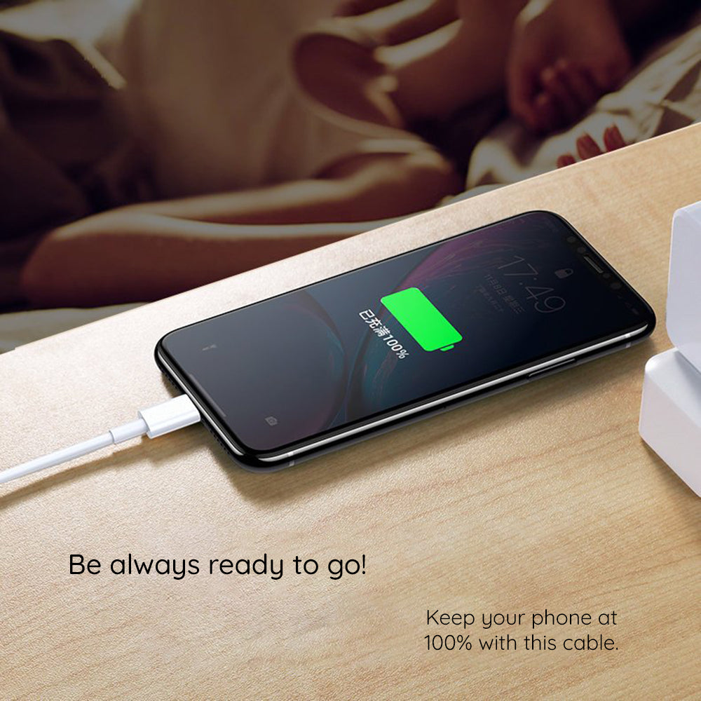 Data- en Oplaadkabel USB-C - USB-C Lito, 18W, 2m, Wit