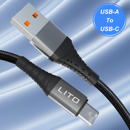 Data- en Oplaadkabel USB-C - USB-C Lito LD08CC, 60W, 1m, Zwart