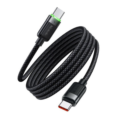 USB-C Data- en Oplaadkabel - USB-C McDodo CA-2000 Self Winding, 60W, 1.2m, Zwart