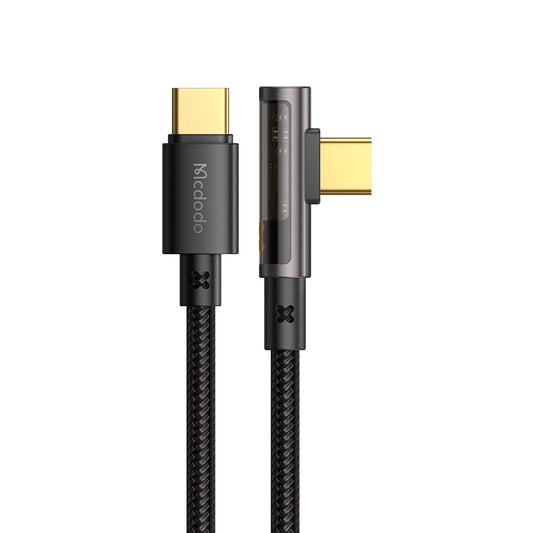 USB-C Data- en Oplaadkabel - USB-C McDodo CA-3400 Angled, 100W, 1.2m, Zwart