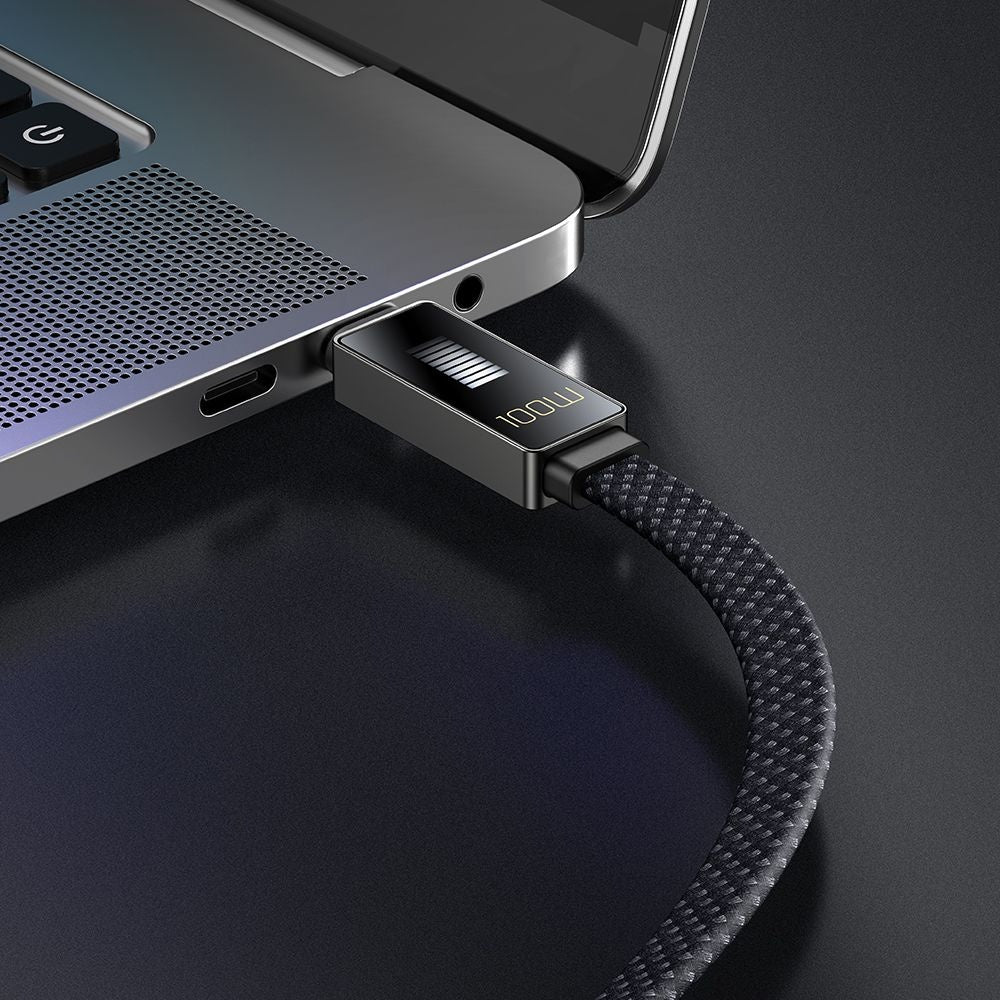 USB-C Data- en Oplaadkabel - USB-C McDodo CA-4470 Rythm Display, 100W, 1.2m, Zwart