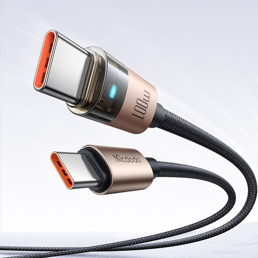 USB-C Data- en Oplaadkabel - USB-C McDodo CA-5581, 100W, 1.2m, Goud