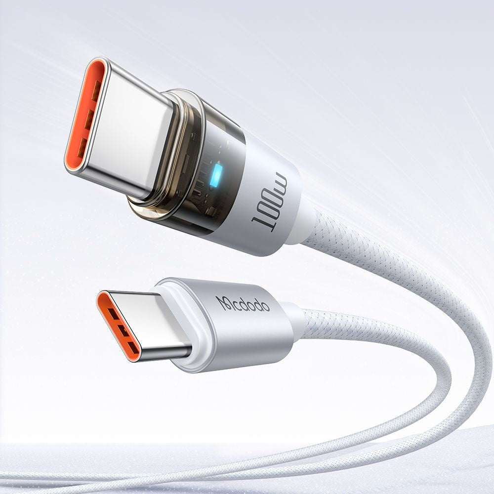 Data- en Oplaadkabel USB-C - USB-C McDodo CA-5582, 100W, 1.2m, Wit