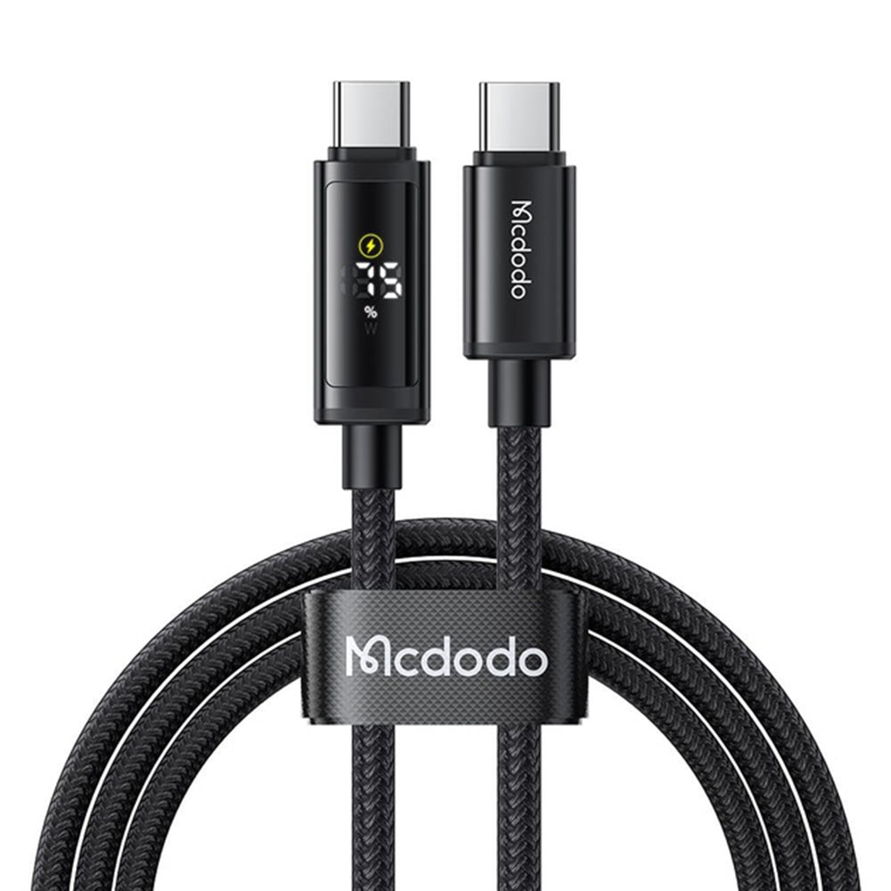 USB-C - USB-C Data- en Oplaadkabel McDodo CA-8000 Display, 100W, 1.2m, Zwart